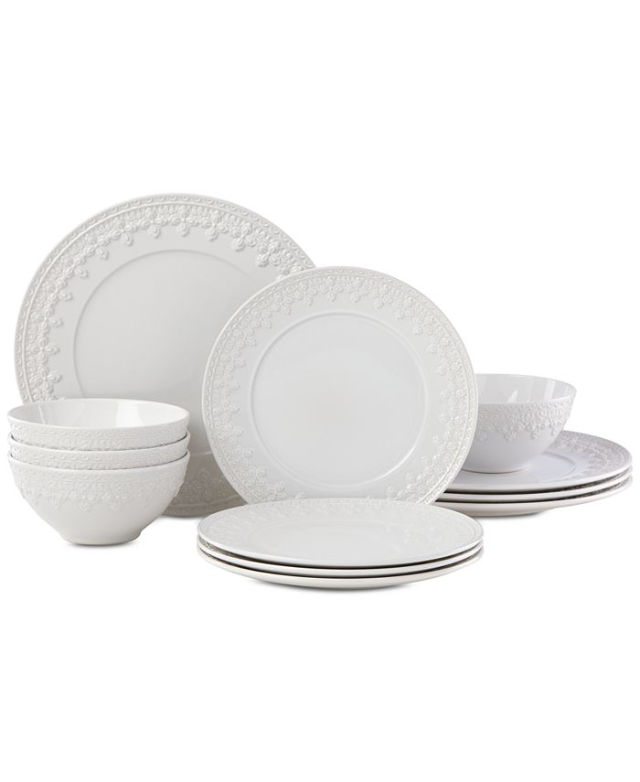 Chelse Muse Fleur 12-Pc. Dinnerware Set, Service For 4 Lenox Chelse Muse Fleur 12-Pc. Dinnerware Set, Service For 4 -VilleroyBoch shop