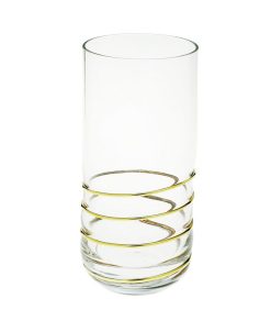 Classic Touch Set Of 6 Tumblers With 14K Swirl Gold Design