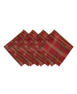Elrene Shimmering Plaid Napkins, Set Of 4