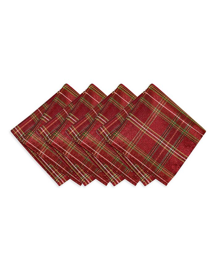 Shimmering Plaid Napkins, Set Of 4 Elrene Shimmering Plaid Napkins, Set Of 4 -VilleroyBoch shop
