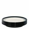 Denby Halo Set Of 4 Wide Rimmed Medium Plates