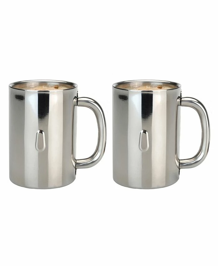 BergHOFF Stainless Steel 12-Oz. Coffee Mugs, Set Of 2