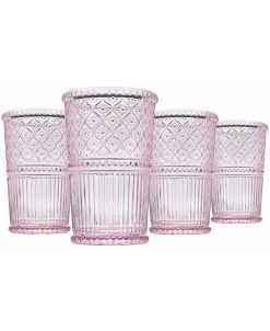 Godinger Claro Modern Vintage Tumbler Glasses, Set Of Four, 12 Oz