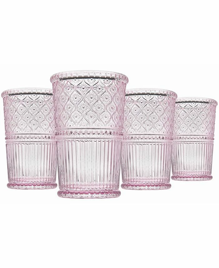Godinger Claro Modern Vintage Tumbler Glasses, Set Of Four, 12 Oz