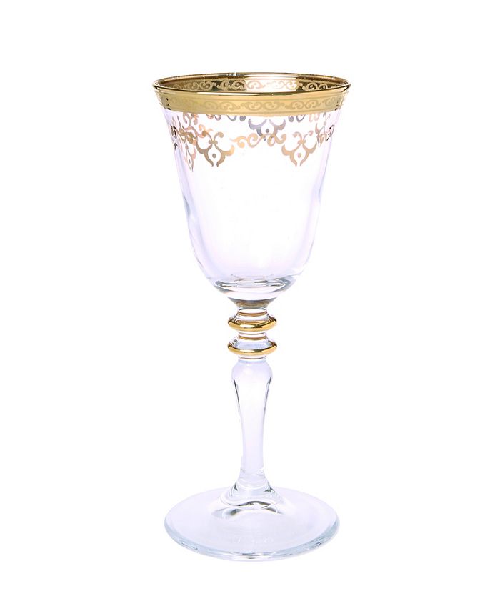 Classic Touch Set Of 6 Wine Glasses With Design 3 Classic Touch Set Of 6 Wine Glasses With Design