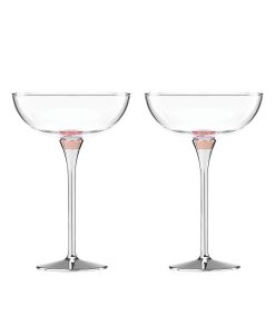 Kate Spade New York Rosy Glow Champagne Saucer Pair