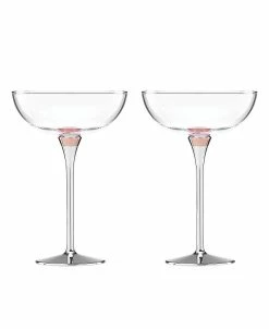 Kate Spade New York Rosy Glow Champagne Saucer Pair
