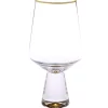 Classic Touch Set Of 6 Water Glasses With Base And Rim
