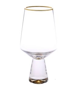 Classic Touch Set Of 6 Water Glasses With Base And Rim