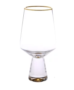 Classic Touch Set Of 6 Water Glasses With Base And Rim