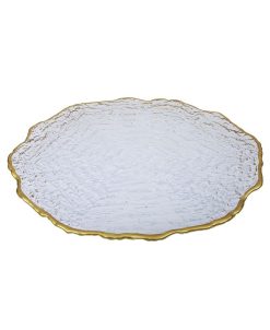 Classic Touch Set Of 4 Ocean Wave 13 Chargers With Line