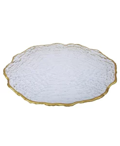 Classic Touch Set Of 4 Ocean Wave 13 Chargers With Line