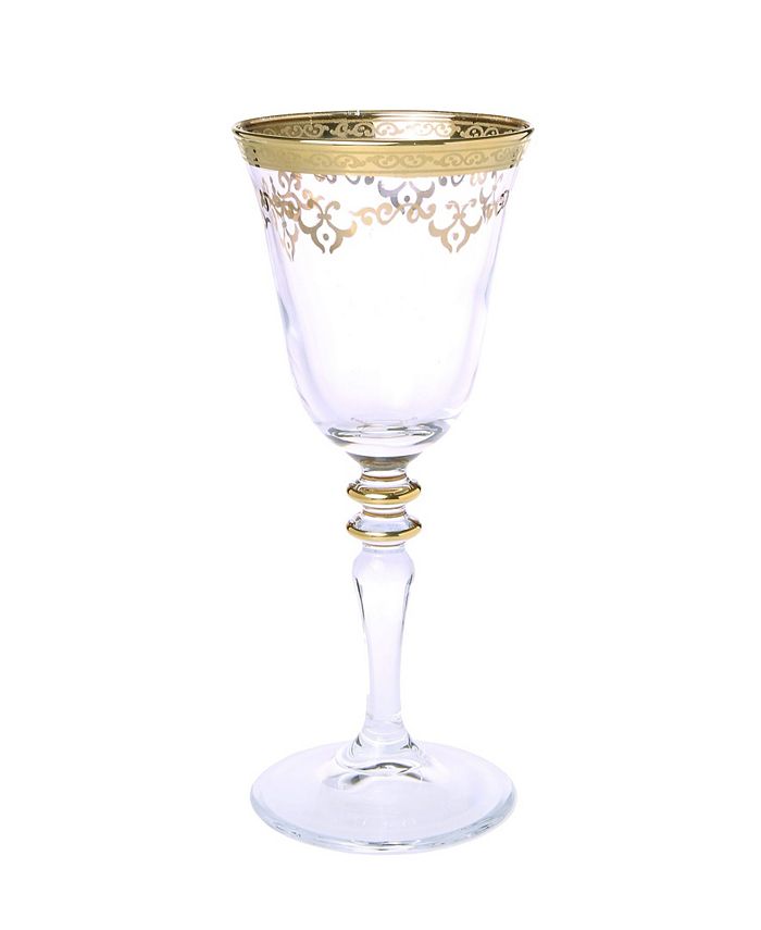 Classic Touch Set Of 6 Wine Glasses With Design 7 Classic Touch Set Of 6 Wine Glasses With Design - Image 5