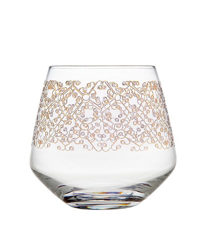 Godinger Ceska Allegra Gold Tumblers - Set Of 4 3 Godinger Ceska Allegra Gold Tumblers - Set Of 4