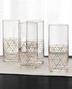 Hotel Collection Gold Decal Highball Glasses, Set Of 4, Created For Macy's
