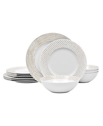 Hammock Rim 12 Piece Dinnerware Set, Service For 4 Noritake Hammock Rim 12 Piece Dinnerware Set, Service For 4 -VilleroyBoch shop