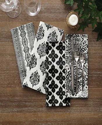 Elrene Veryday Casual Prints Assorted Cotton Fabric Napkins - Set Of 24 - Image 2