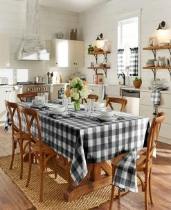 Elrene Farmhouse Living Buffalo Check Tan/White 52x 52 Tablecloth