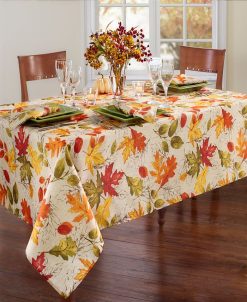 Elrene Autumn Leaves Fall Printed Tablecloth, 52 X 70