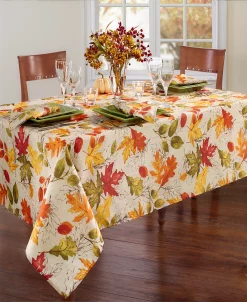 Elrene Autumn Leaves Fall Printed Tablecloth, 60 X 144