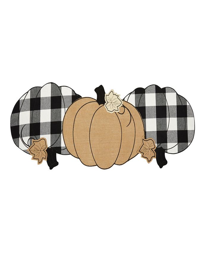 Elrene Burlap And Check Pumpkin Centerpiece Runner 3 Elrene Burlap And Check Pumpkin Centerpiece Runner