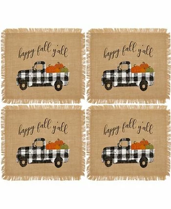 Elrene Happy Fall Y'All Farmhouse Burlap Placemat, Set Of 4 - Image 3