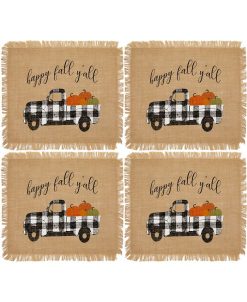 Elrene Happy Fall Y'All Farmhouse Burlap Placemat, Set Of 4
