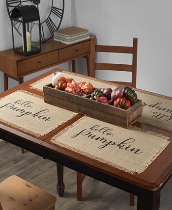 Hello Pumpkin Farmhouse Burlap Placemat, Set Of 4 Elrene Hello Pumpkin Farmhouse Burlap Placemat, Set Of 4 -VilleroyBoch shop
