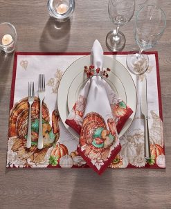 Elrene Holiday Turkey Bordered Fall Placemat, Set Of 4