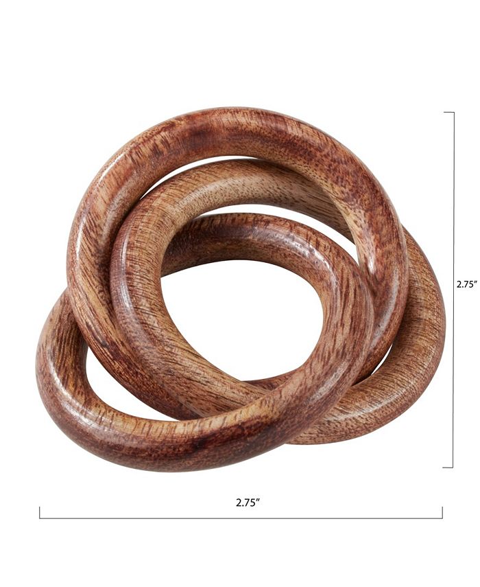 Saro Lifestyle Mango Wood Napkin Ring With Interlock Design, Set Of 4 6 Saro Lifestyle Mango Wood Napkin Ring With Interlock Design, Set Of 4 - Image 4