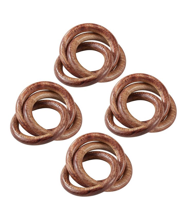 Saro Lifestyle Mango Wood Napkin Ring With Interlock Design, Set Of 4 7 Saro Lifestyle Mango Wood Napkin Ring With Interlock Design, Set Of 4 - Image 5
