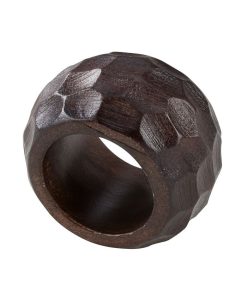 Saro Lifestyle Mango Wood Napkin Ring With Chunky Design, Set Of 4