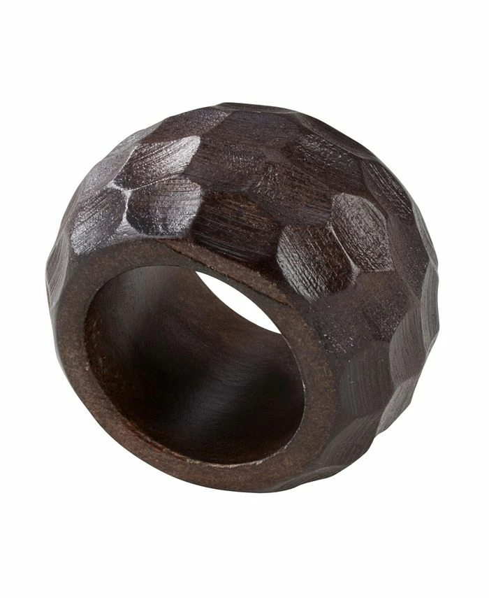 Saro Lifestyle Mango Wood Napkin Ring With Chunky Design, Set Of 4