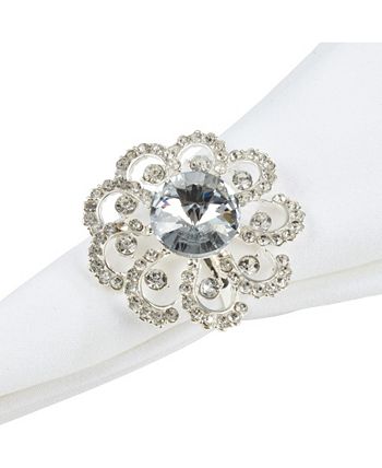 Jeweled Floral Napkin Ring Set Of 4, 1.5 X 1.5 Saro Lifestyle Jeweled Floral Napkin Ring Set Of 4, 1.5 X 1.5 -VilleroyBoch shop