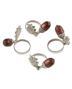 Saro Lifestyle Acorn Design Napkin Ring, Set Of 4 -VilleroyBoch shop 14728677 fpx