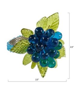 Saro Lifestyle Flower And Leaves Design Beaded Napkin Ring, Set Of 4 -VilleroyBoch shop 14728709 fpx