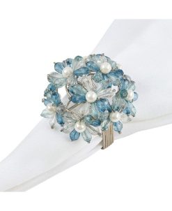 Saro Lifestyle Napkin Ring With Beaded Floral Design, Set Of 4 5 Saro Lifestyle Napkin Ring With Beaded Floral Design, Set Of 4 -VilleroyBoch shop 14728715 fpx