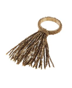 Saro Lifestyle Beaded Spray Design Event Napkin Ring, Set Of 4