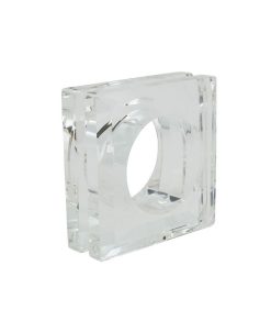 Saro Lifestyle Glass Crystal Doubled Block Napkin Ring, Set Of 4
