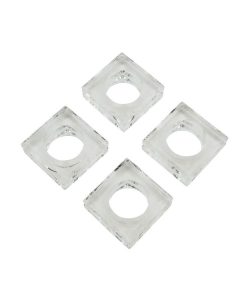 Saro Lifestyle Glass Crystal Doubled Block Napkin Ring, Set Of 4 6 Saro Lifestyle Glass Crystal Doubled Block Napkin Ring, Set Of 4 -VilleroyBoch shop 14728811 fpx