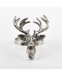 Saro Lifestyle Reindeer Design Napkin Ring, Set Of 4