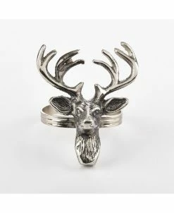 Saro Lifestyle Reindeer Design Napkin Ring, Set Of 4