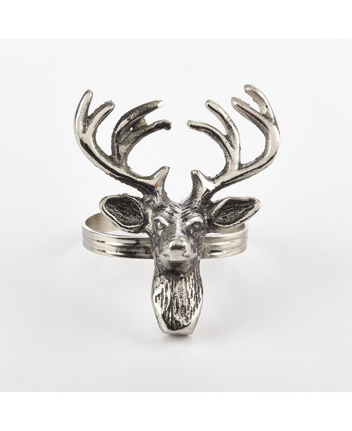 Saro Lifestyle Reindeer Design Napkin Ring, Set Of 4 3 Saro Lifestyle Reindeer Design Napkin Ring, Set Of 4