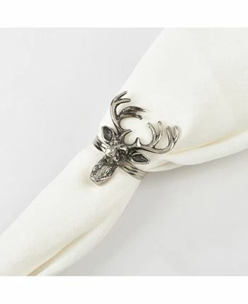 Saro Lifestyle Reindeer Design Napkin Ring, Set Of 4 - Image 3