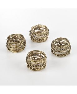Saro Lifestyle Metal Design Metal Design Napkin Ring, Set Of 4 -VilleroyBoch shop 14728954 fpx