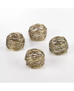 Saro Lifestyle Metal Design Metal Design Napkin Ring, Set Of 4 -VilleroyBoch shop 14728954 fpx