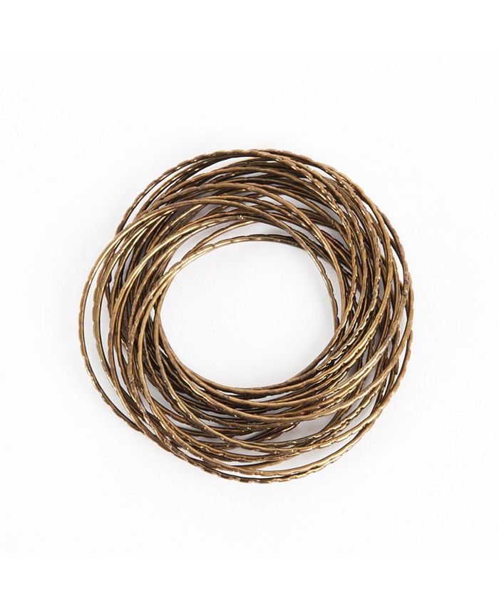 Metallic Bronze Metal Bangled Napkin Ring, Set Of 4 Saro Lifestyle Metallic Bronze Metal Bangled Napkin Ring, Set Of 4 -VilleroyBoch shop