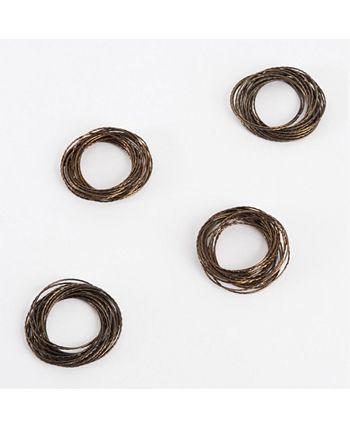 Metallic Bronze Metal Bangled Napkin Ring, Set Of 4 Saro Lifestyle Metallic Bronze Metal Bangled Napkin Ring, Set Of 4 -VilleroyBoch shop