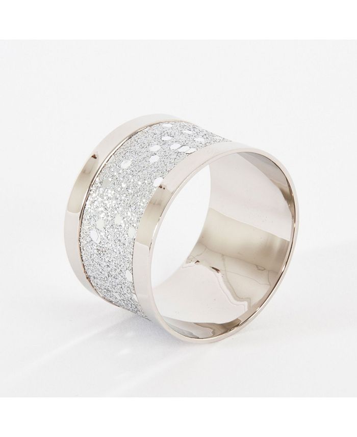 Saro Lifestyle Parkling Design Napkin Ring, Set Of 4 3 Saro Lifestyle Parkling Design Napkin Ring, Set Of 4
