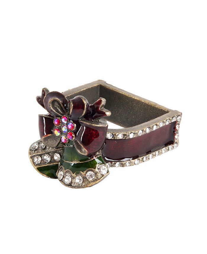 Saro Lifestyle Christmas Design Napkin Ring, Set Of 4 3 Saro Lifestyle Christmas Design Napkin Ring, Set Of 4